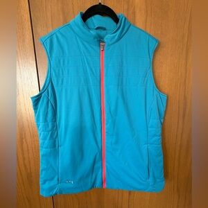 Ping Women’s Water Resistant Full Zip Golf Vest Size 12 Aqua Blue Coral